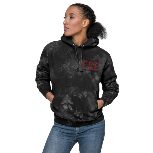FOE Champion Tie-Dye Hoodie Red Black