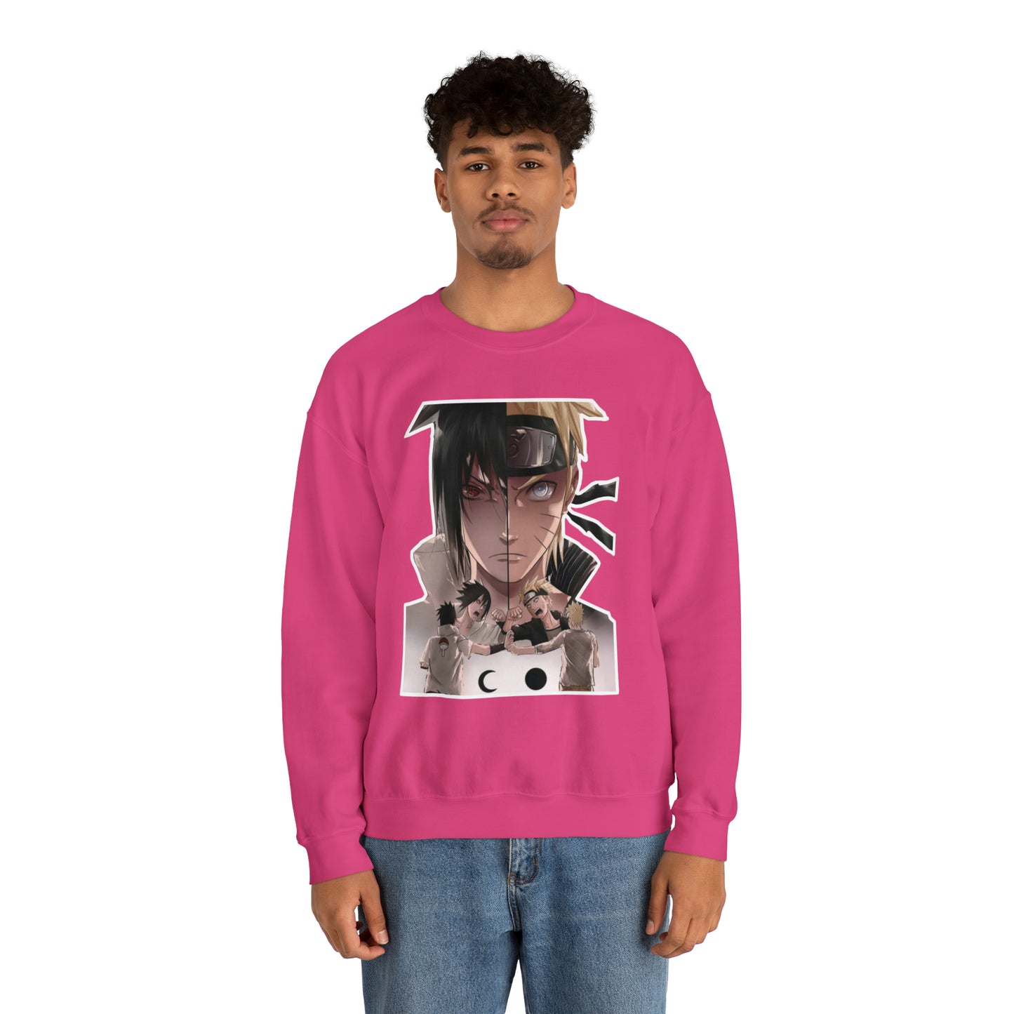 Sasuke x Naruto 1d/e Border Crewneck Sweatshirt