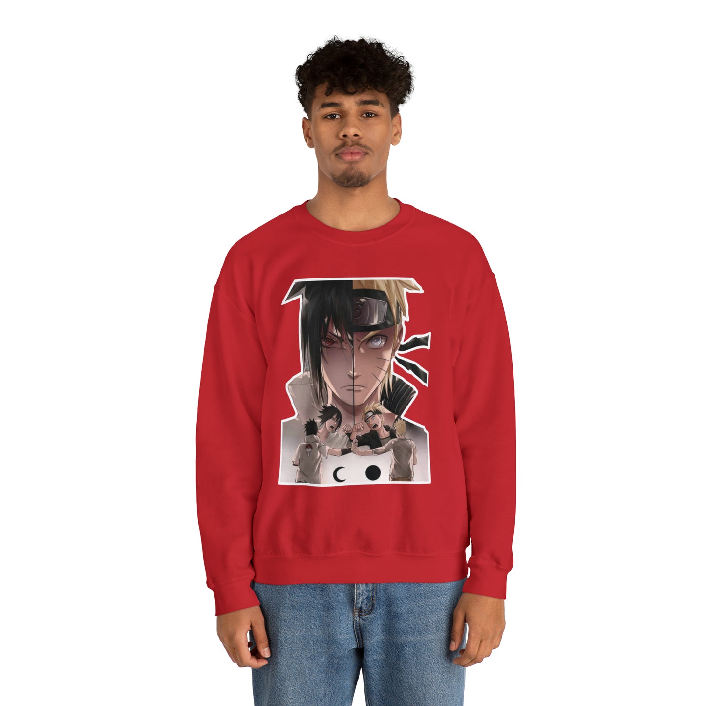 Sasuke x Naruto 1d/e Border Crewneck Sweatshirt