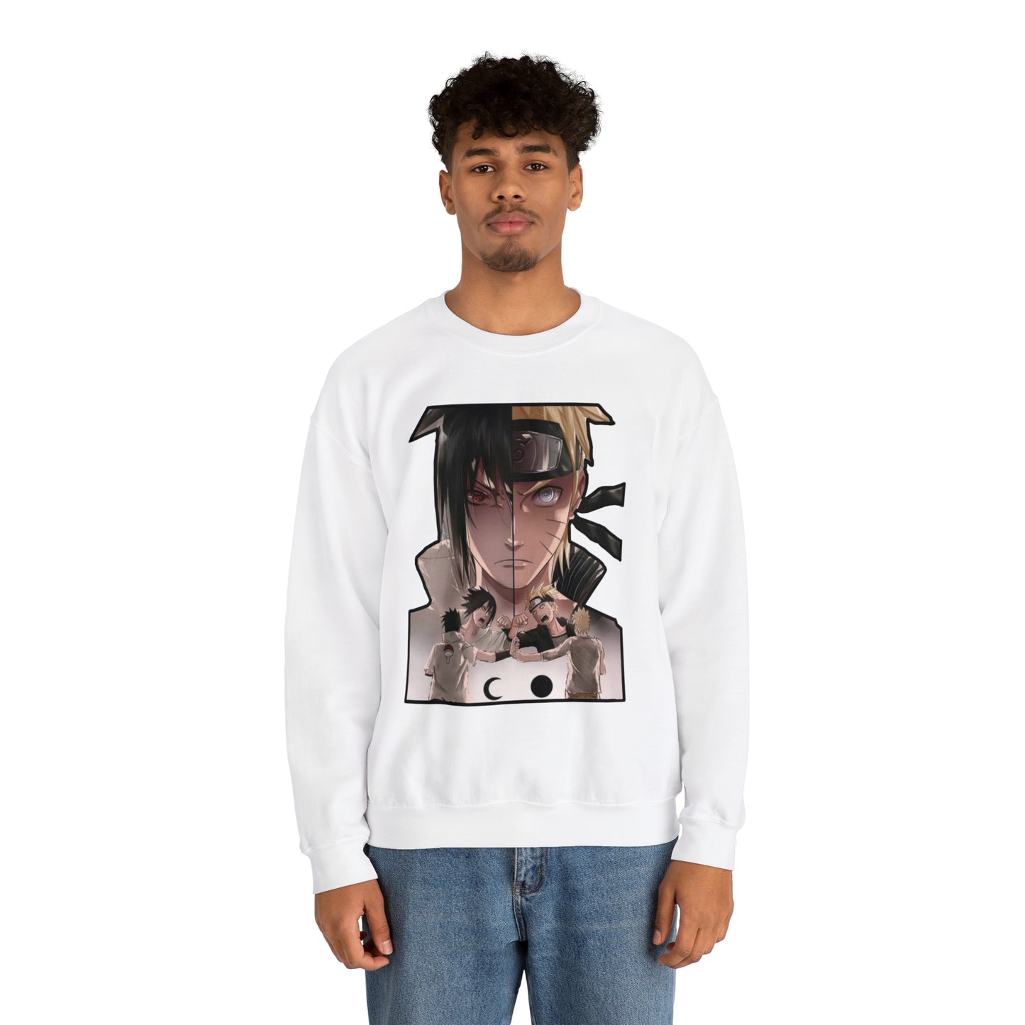 Sasuke x Naruto 1d/e Border Crewneck Sweatshirt