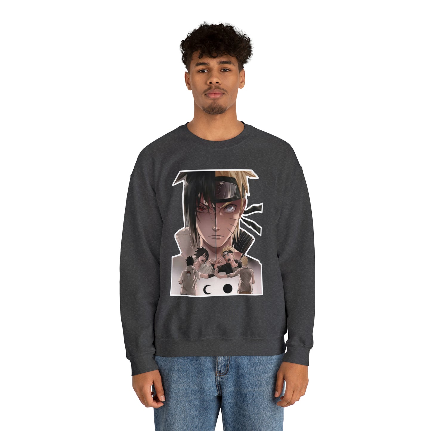 Sasuke x Naruto 1d/e Border Crewneck Sweatshirt