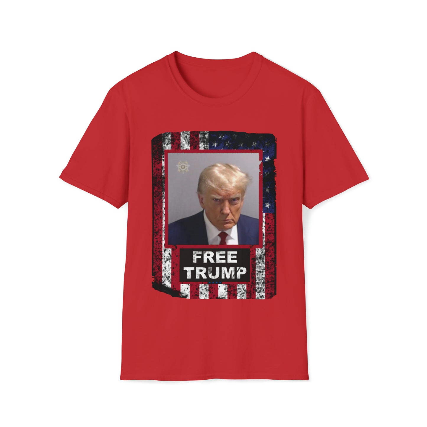 Donald Trump Mugshot Free Trump Flag2