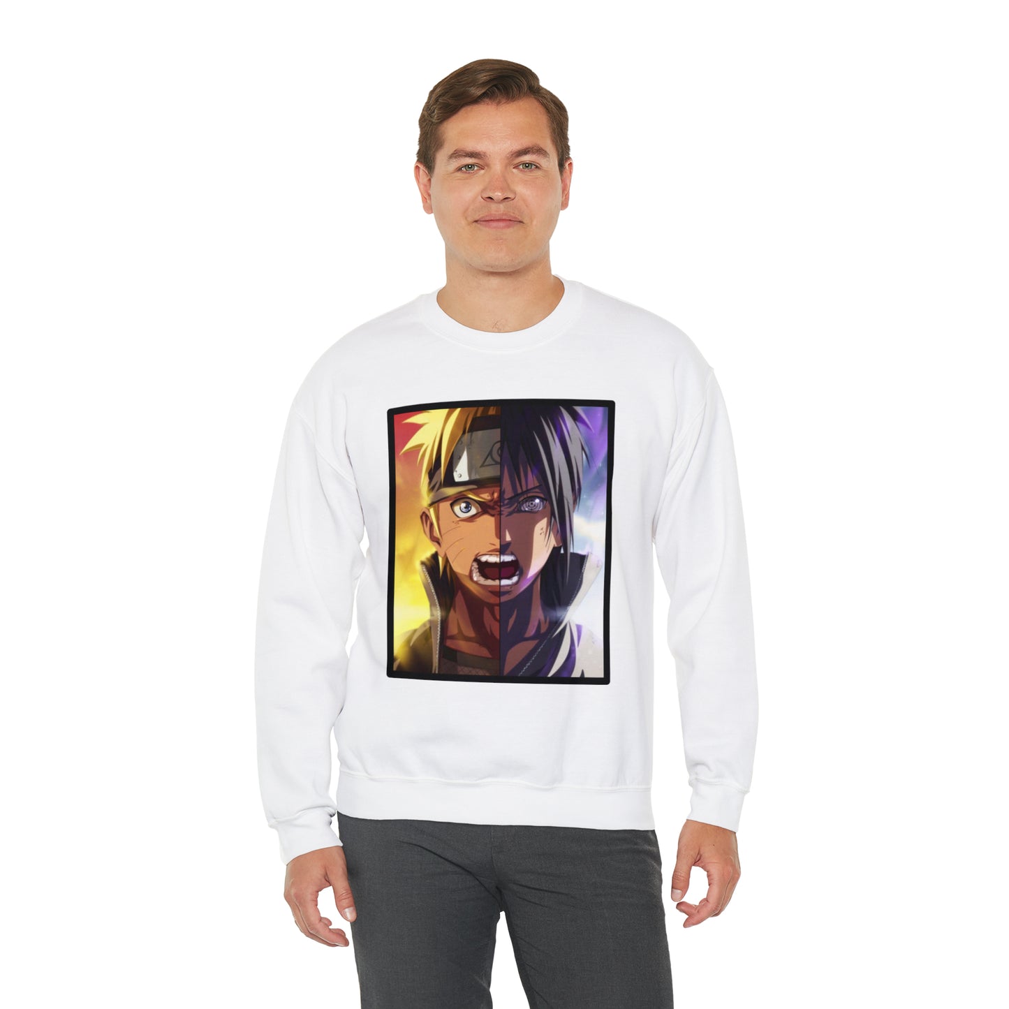 Sasuke x Naruto 2b/c Border Crewneck Sweatshirt