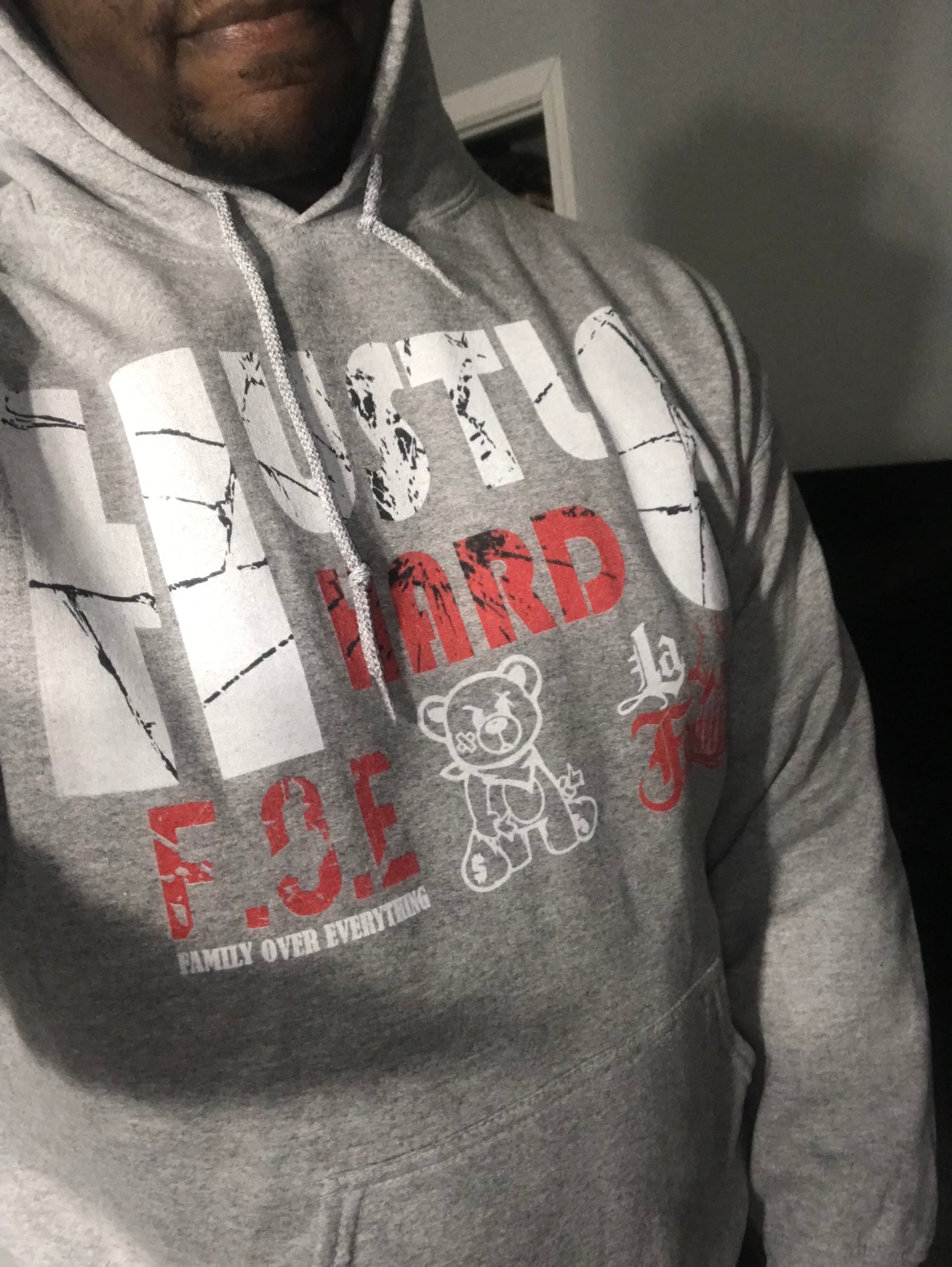 Hustle Hard FOE La Familia Hoodie (Charcoal/Grey Heather)