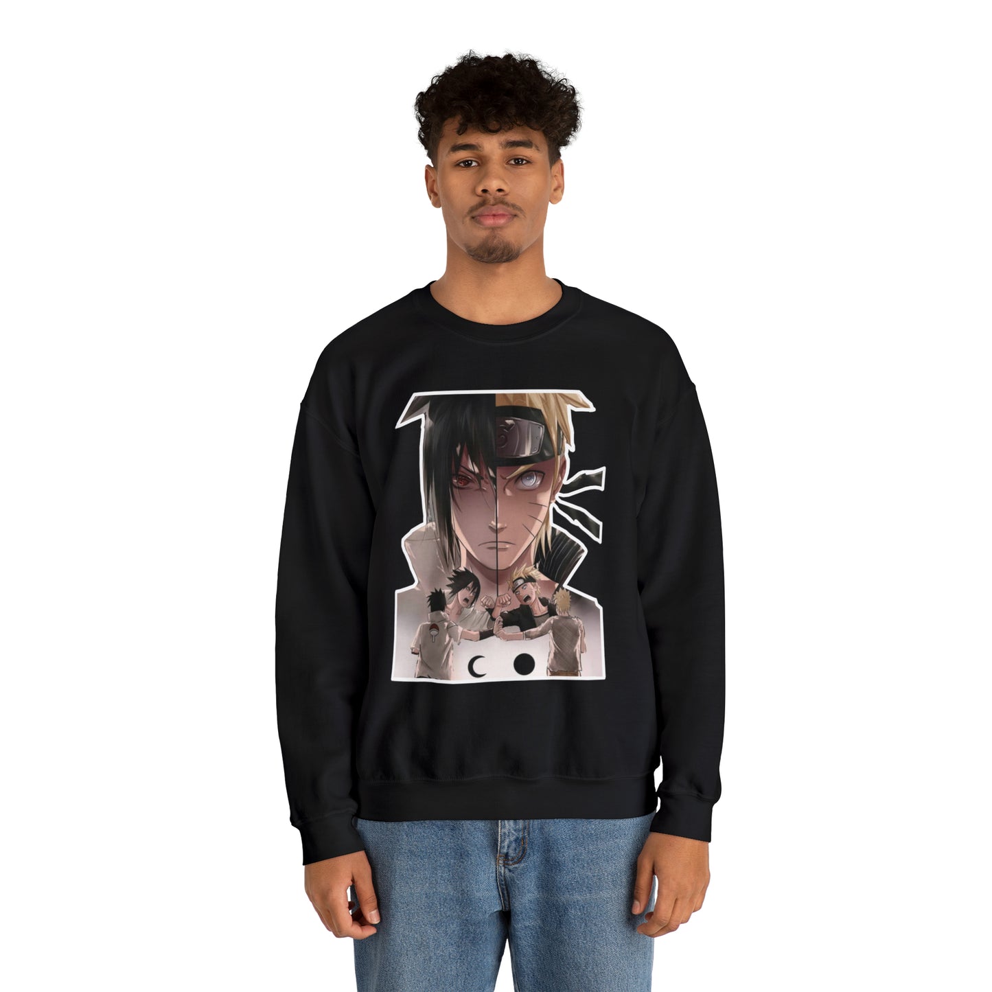 Sasuke x Naruto 1d/e Border Crewneck Sweatshirt