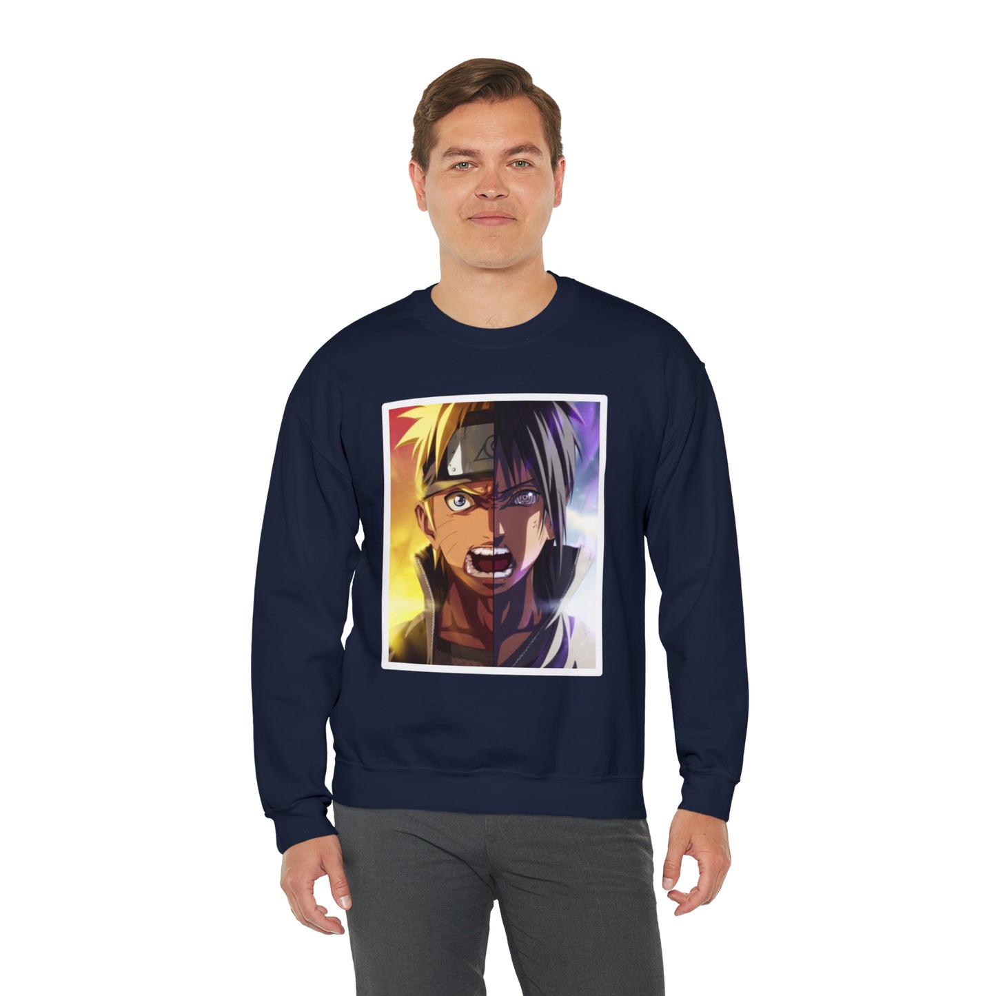 Sasuke x Naruto 2b/c Border Crewneck Sweatshirt