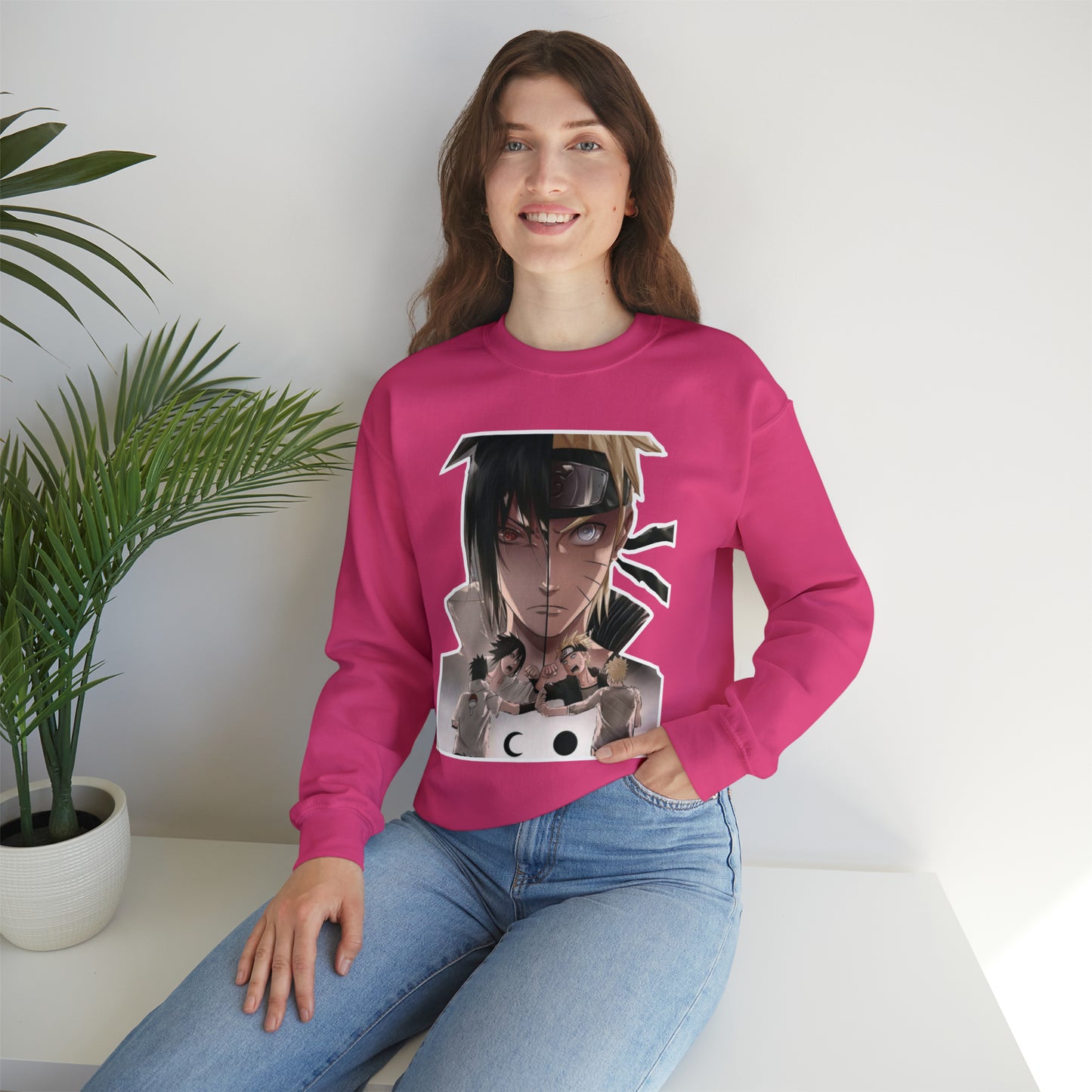 Sasuke x Naruto 1d/e Border Crewneck Sweatshirt