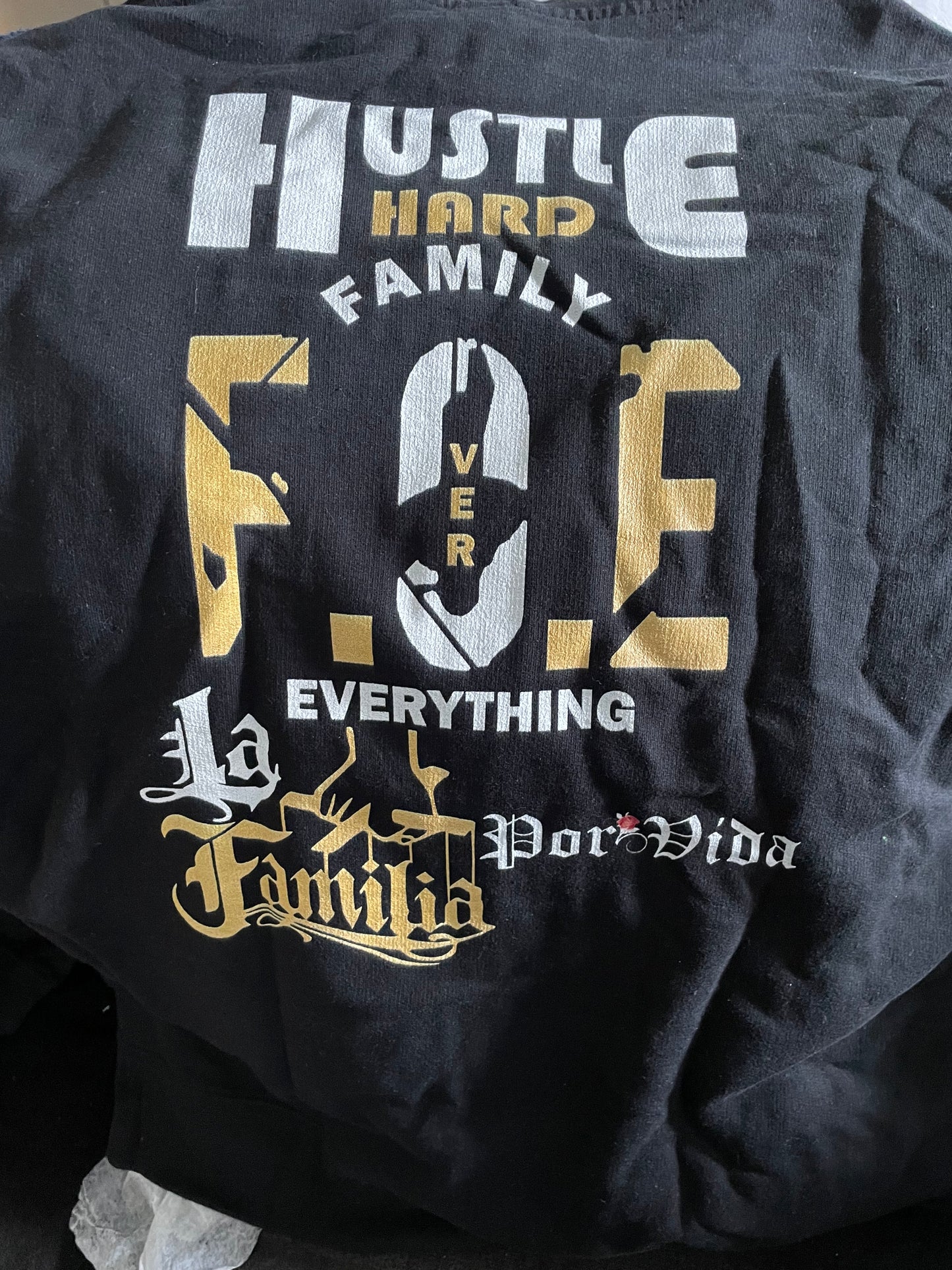 FOE Hustle Foe La Familia Por Vida Premium Emb Zip Up Hoodie WG