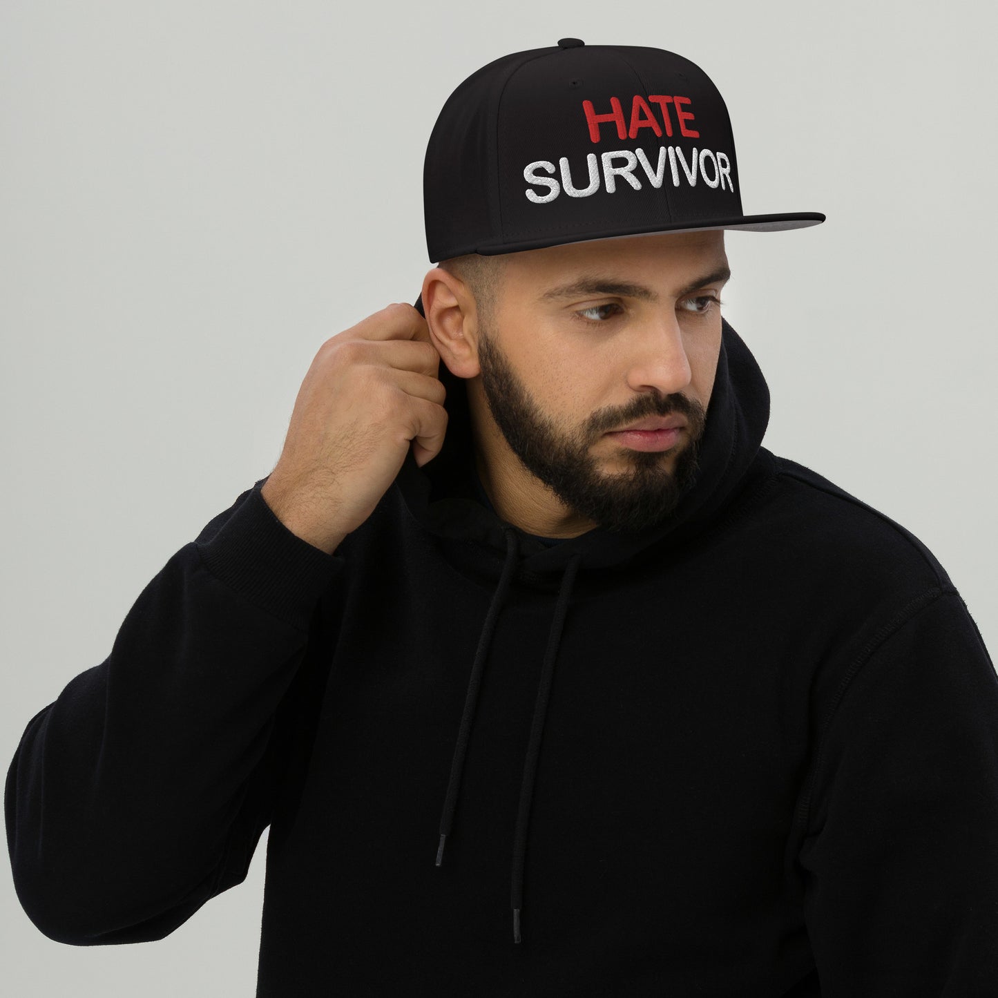 Hate Survivor 5 Snapback Hat RW 3d puff