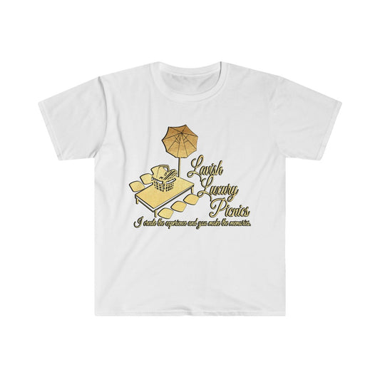 Lavish Luxury Picnics Tee Alt White