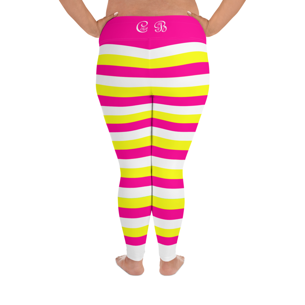 Cotton Candy Cane All-Over Print Plus Size Leggings