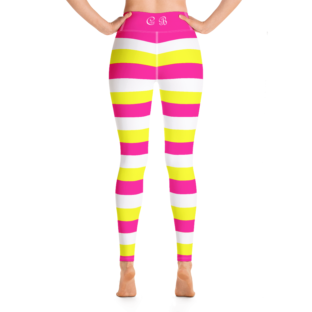 Cotton Candy Cane Yoga Leggings