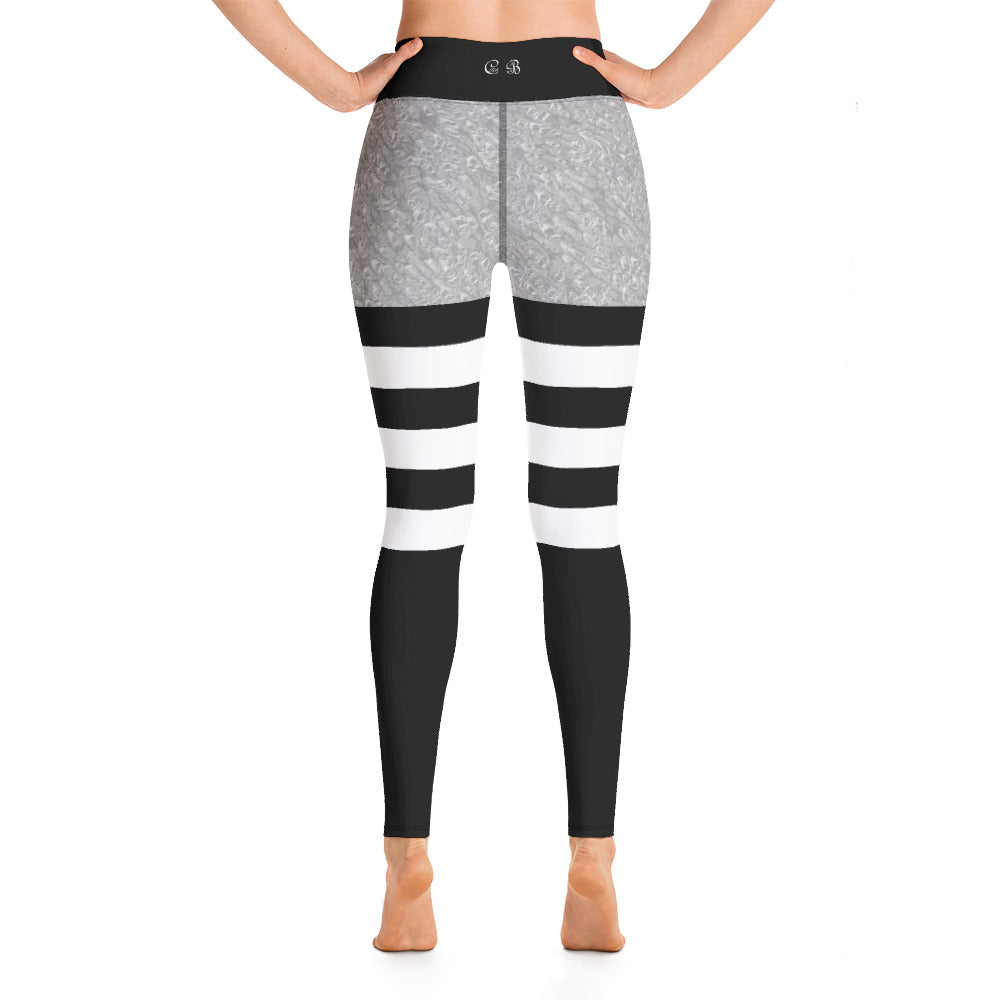 black Grey Yoga Leggings