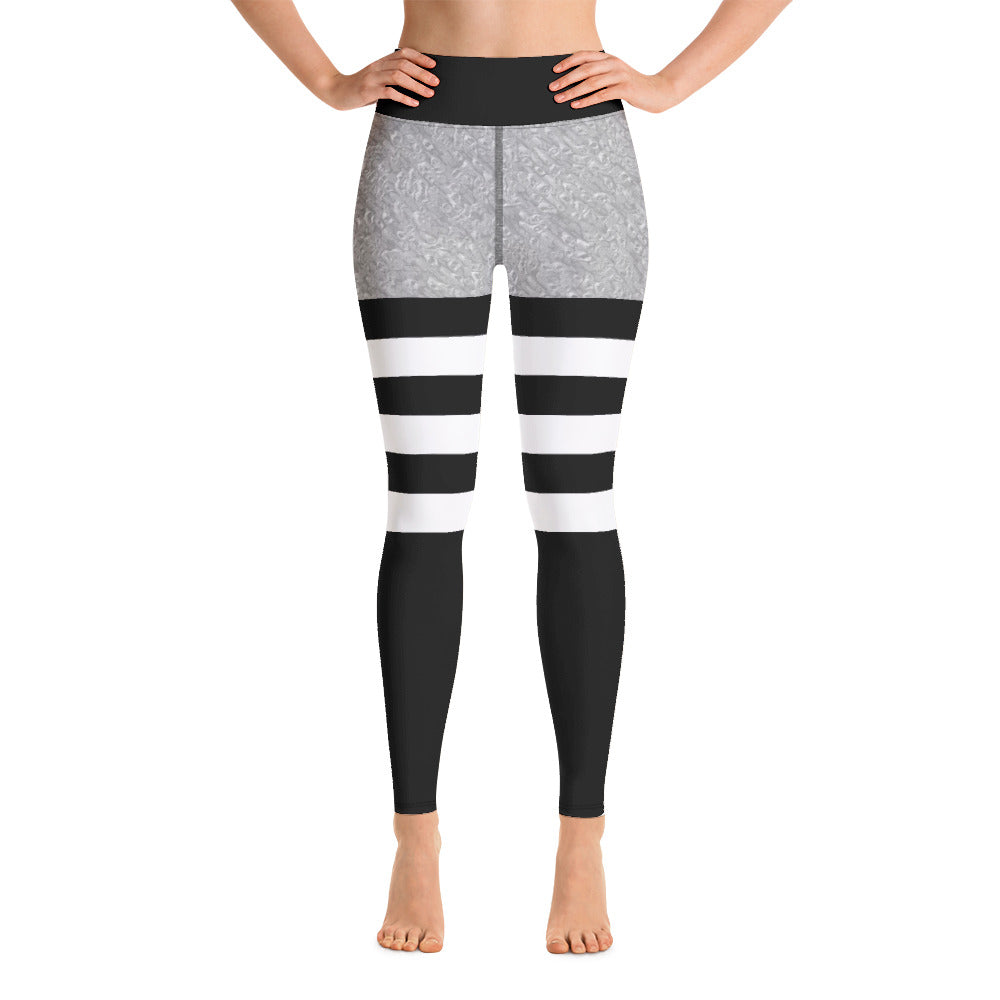 black Grey Yoga Leggings