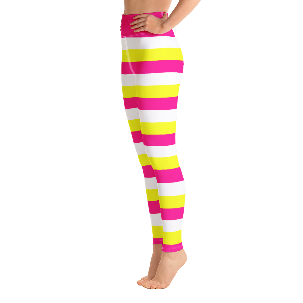 Cotton Candy Cane Yoga Leggings