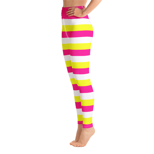 Cotton Candy Cane Yoga Leggings