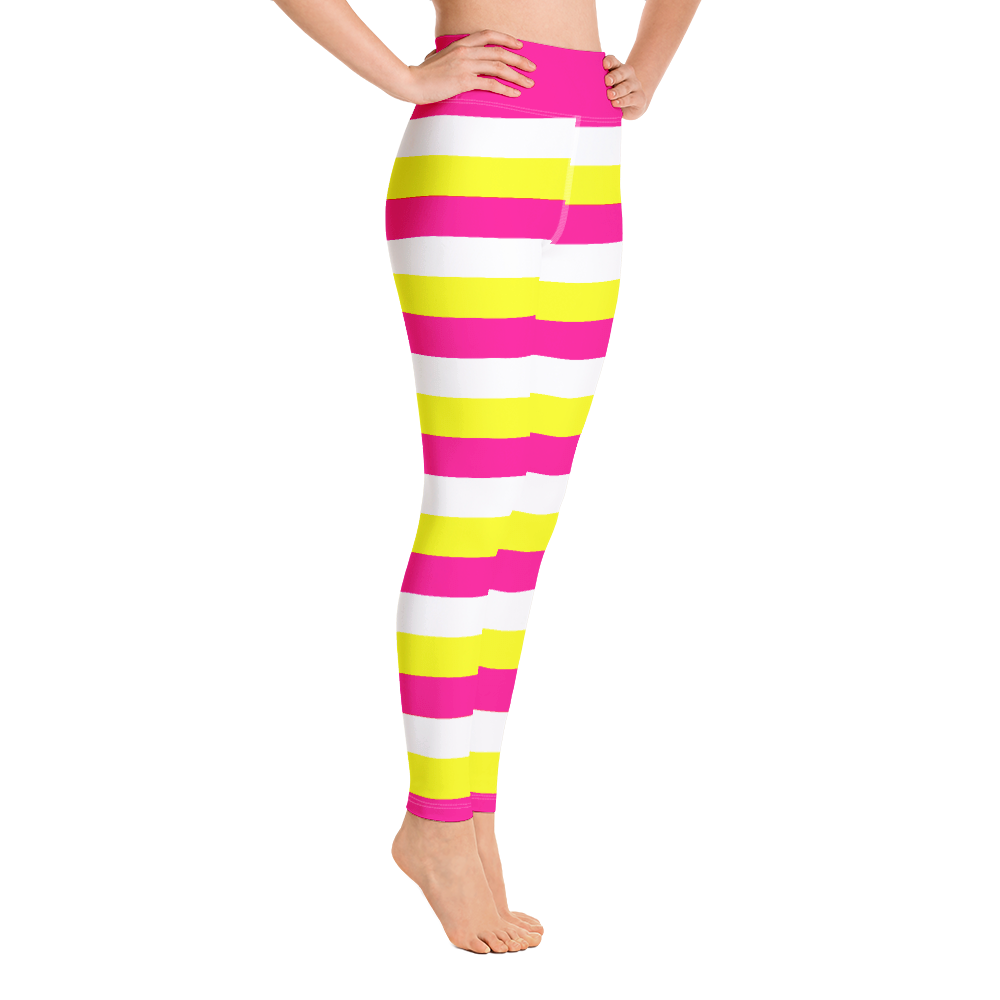 Cotton Candy Cane Yoga Leggings