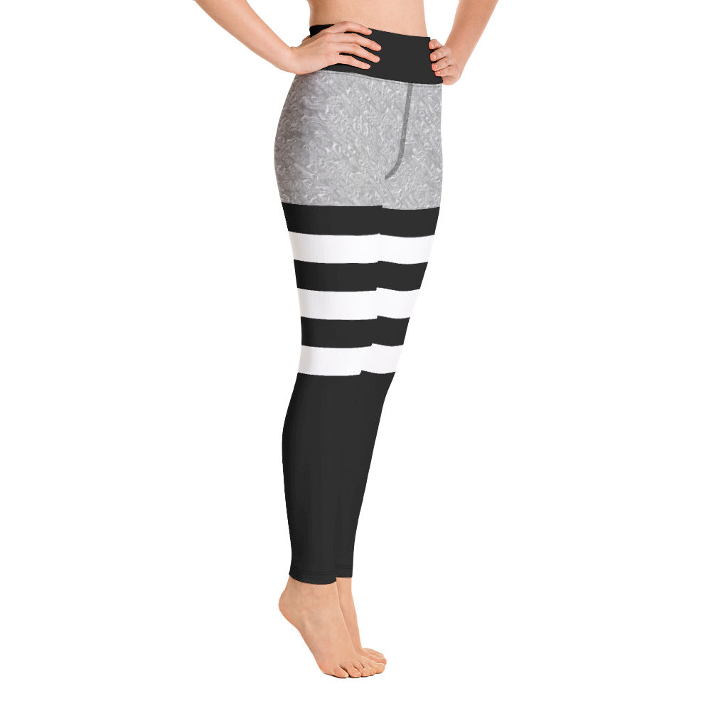 black Grey Yoga Leggings