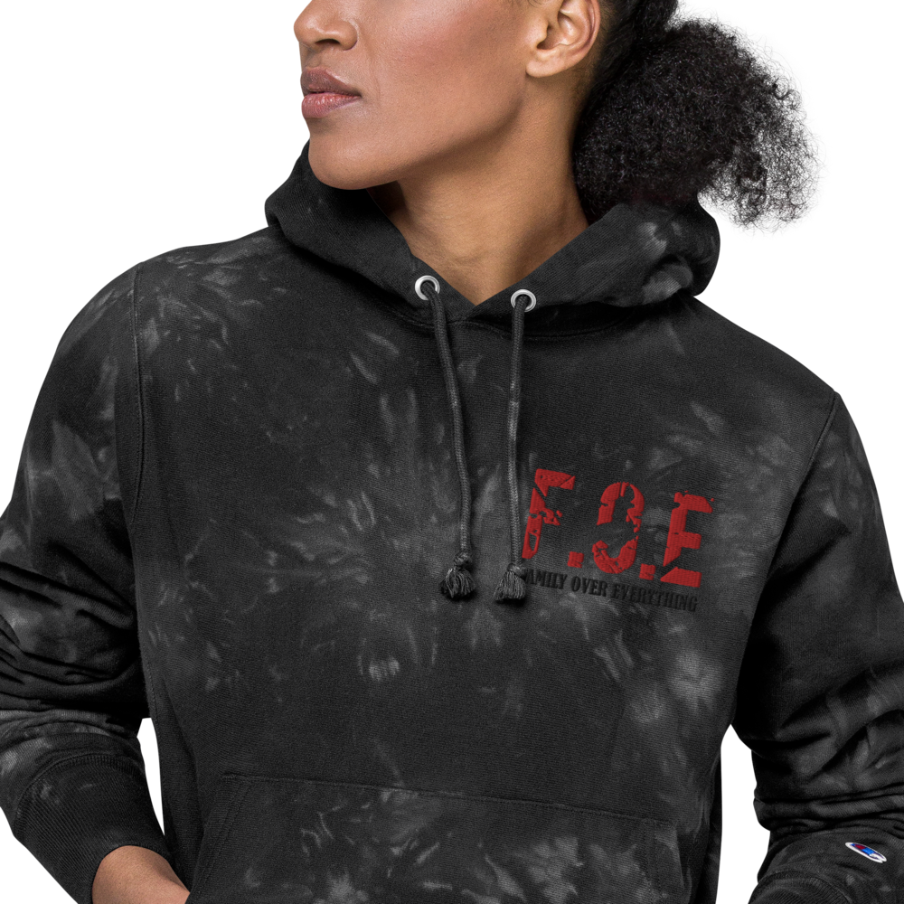 FOE Champion Tie-Dye Hoodie Red Black