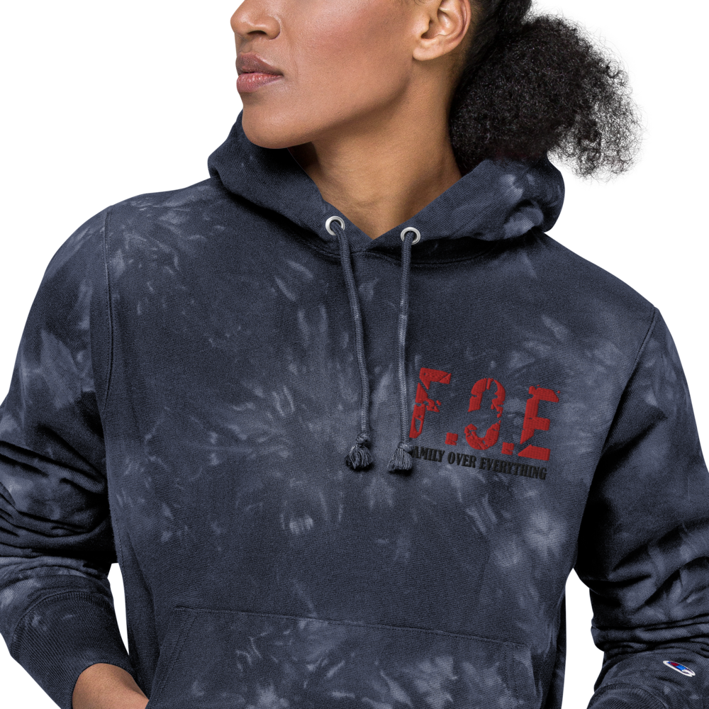 FOE Champion Tie-Dye Hoodie Red Black