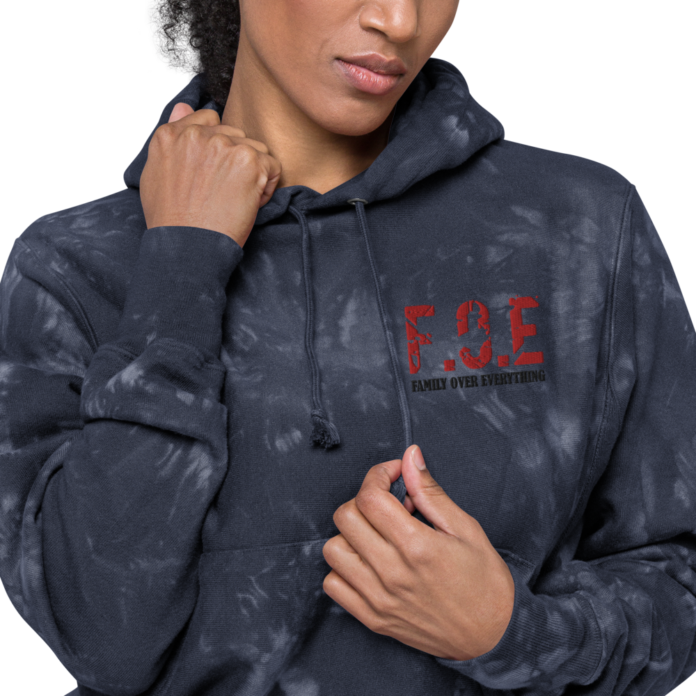 FOE Champion Tie-Dye Hoodie Red Black