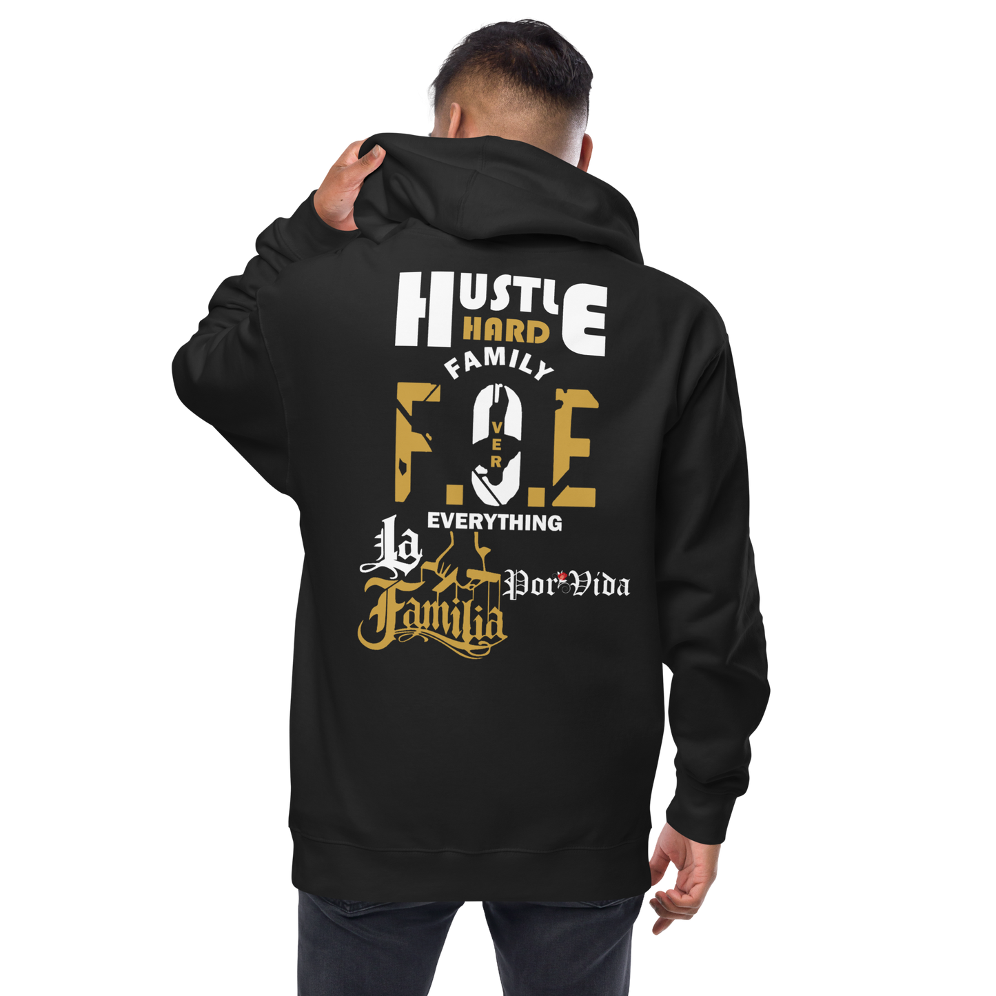 FOE Hustle Foe La Familia Por Vida Premium Emb Zip Up Hoodie WG