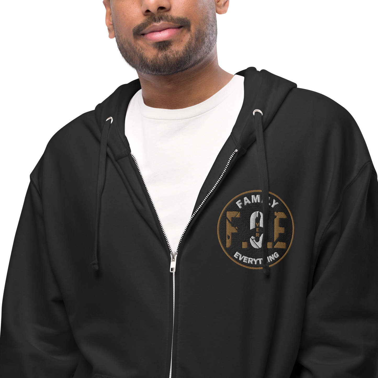 FOE Hustle Foe La Familia Por Vida Premium Emb Zip Up Hoodie WG